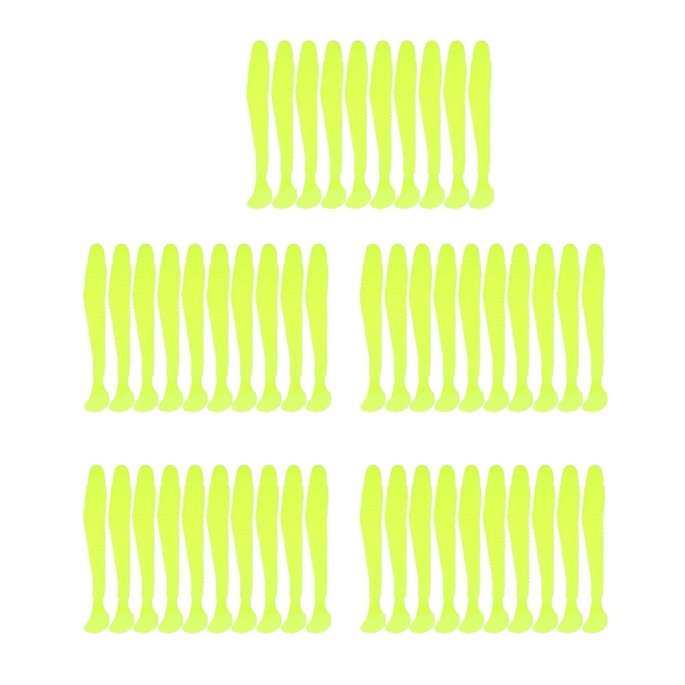 Tiny Soft Plastic Fishing Lures,Leur Poisson Jaune Fluo,50 Pcs 5cm Leurre pêche - Photo 1/4