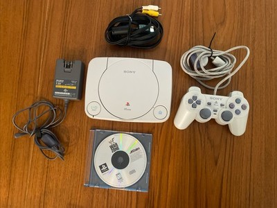Official Sony PlayStation 1 PS1 Slim PSone Console w Controller/Cables, And Game