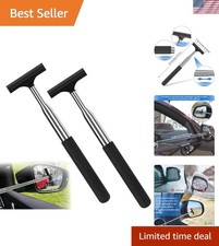 Versatile Car Side Mirror Squeegee - 2 Pcs Compact Design for All Weather Use