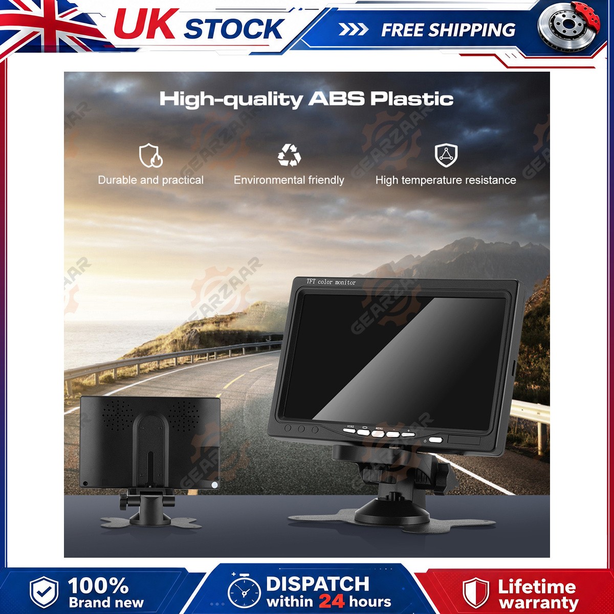 2X Car Reversing Camera 7"" HD Monitor Parking Aid System For Truck Bus Van 12V