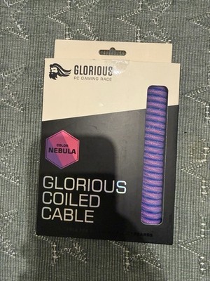 Glorious  Coiled Cable Nebula, Spiralkabel, USB-C/USB-A - lila/silber