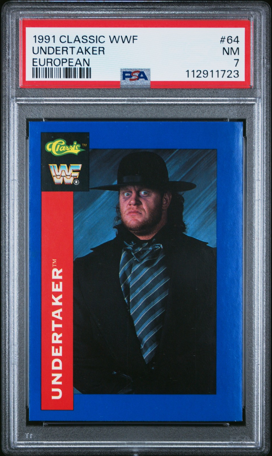 1991 CLASSIC WWF EUROPEAN #64 UNDERTAKER PSA 7