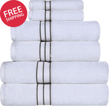 79507 8-Piece Premium Set, 2 Bath, 2 Hand, 4 Wash Cloths, 100 Ring Spun Cotton