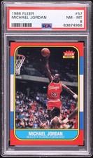 1986-87 Fleer Michael Jordan #57 PSA 8 Rookie Card RC HOF Well Centered BULLS. rookie card picture