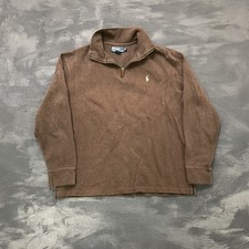 vintage Polo Ralph Lauren 1/4 zip sweatshirt mens large brown 1990s