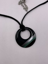 Circle Pendant Malachite Onyx Polished Stones Necklace