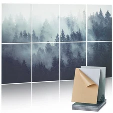 NEW 8 Pack Art Acoustic Panels,63x23.62x0.4 inch Soundproof Wall Tiles,Self Adhe