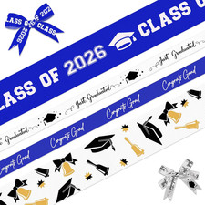 4 Rolls 2026 Graduation Ribbons 1" and 3/8" Width Grosgrain Ribbon Class of 2026