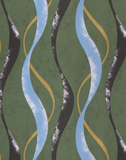 Vintage Green Peel and Stick Wallpaper Striped Self Adhesive Removable Wallpaper