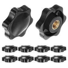 10pcs Star Knobs M10 Thread 38mm Head Non-Through Hole Clamping Handles Black