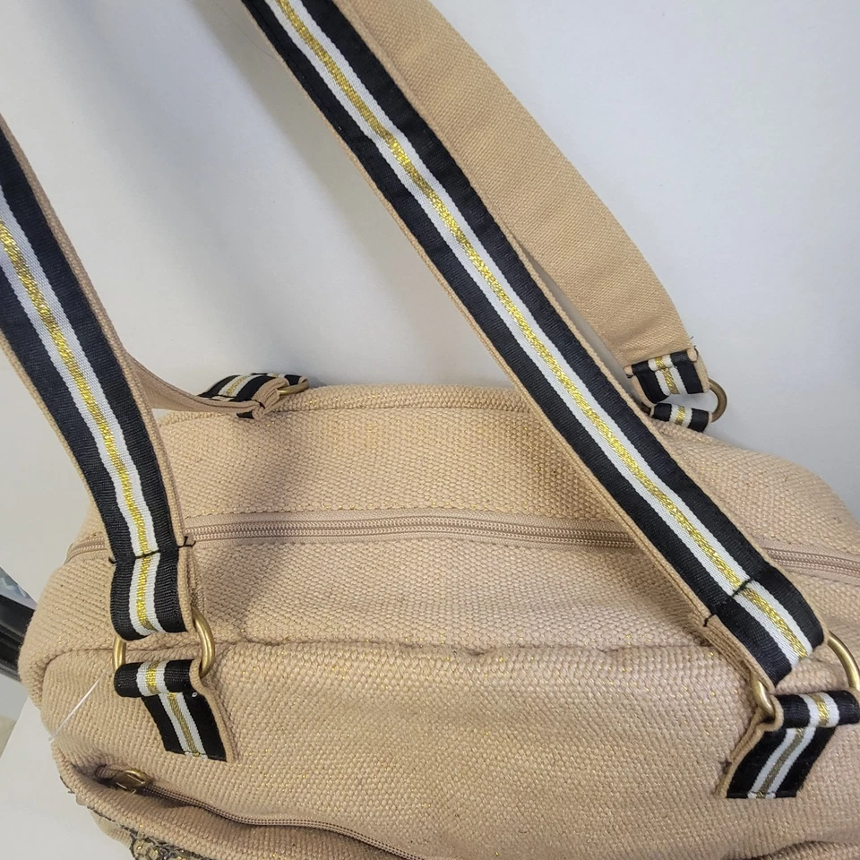 America And Beyond Dark Embellished Hand Beaded Tan Travel Bag Crossbody Fall - Image 3 of 4