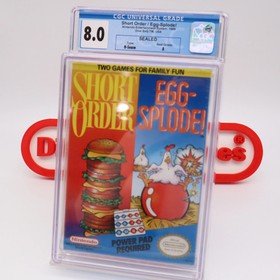 NES Nintendo SHORT ORDER / EGG-SPLODE - CGC GRADED 8.0 A! NEW & Factory Sealed!