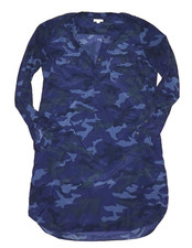 GAP Short Deep Blue Camouflage Shirt Dress MEDIUM