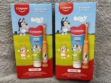 2x Colgate Bluey Brushtastic Kids Powered Toothbrush Toothpaste Bubble Fruit