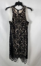 Express Women's Black Floral Lace Scalloped Hem Sheath Dress NWT Sz L