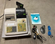 Sharp ER-A450T Electronic Cash Register with Scanner, Cables, and Keys. Working!