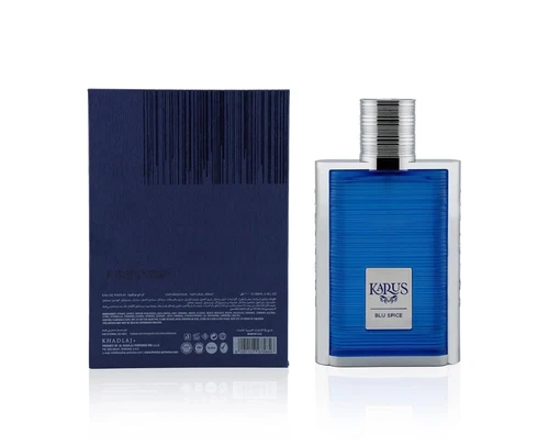 KHADLAJ PERFUMES Karus Blu Spice Eau de Parfum Spray for Unisex, 3.4 Ounce
