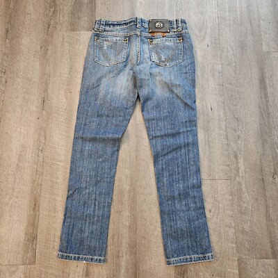 FRANKIE MORELLO Women's  Straight Leg  Low Rise Jeans 29 Milan Distressed  EUC