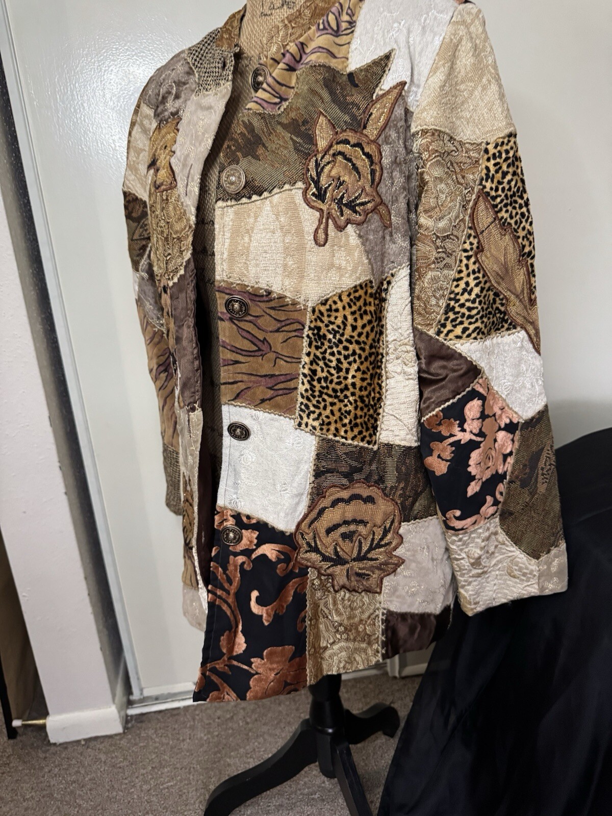 Vintage Indigo Moon Patchwork Jacket L - image 3