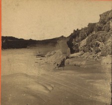 NIAGARA FALLS, TOWERS BRIDGE WINTER 1875.  STEREOVIEW. 