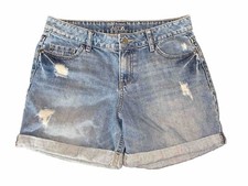Apt 9 Denim Jean Shorts Sz 10 Distressed Fade...