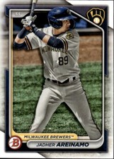 2024 Bowman Prospect Base #BP-2 Jadher Areinamo Milwaukee Brewers