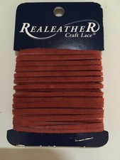 MADE IN USA  Real Leather Deerskin Lacing CRANBERRY Suede Lace 1/8 X 8yd NEW