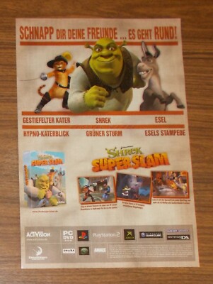 Seltene Werbung Gameboy Advance Nintendo Gamecube SHREK SUPER SLAM 2005
