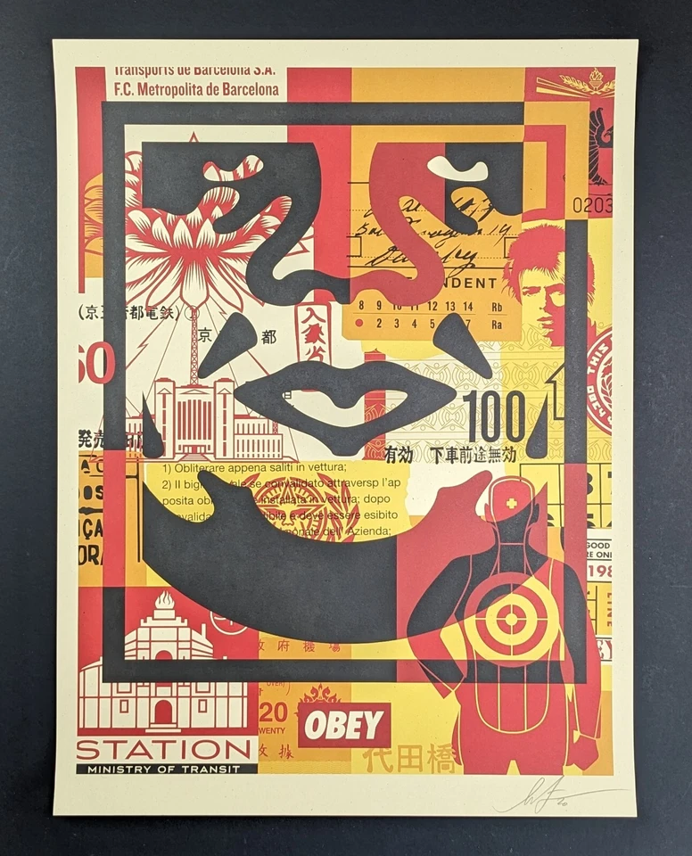 Frank Shepard Fairey, OBEY Face, Lithografie, handsigniert, datiert, 2020 - Bild 2 von 4