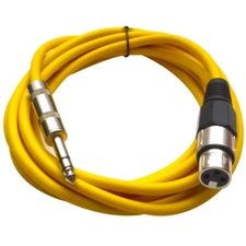 Seismic Audio SEISMIC New Yellow 1/4" TRS  XLR Female 10' Patch Cable