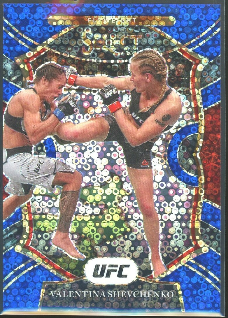 2021 Panini UFC Select #33 Valentina Shevchenko Blue Disco Prizm /99 Concourse