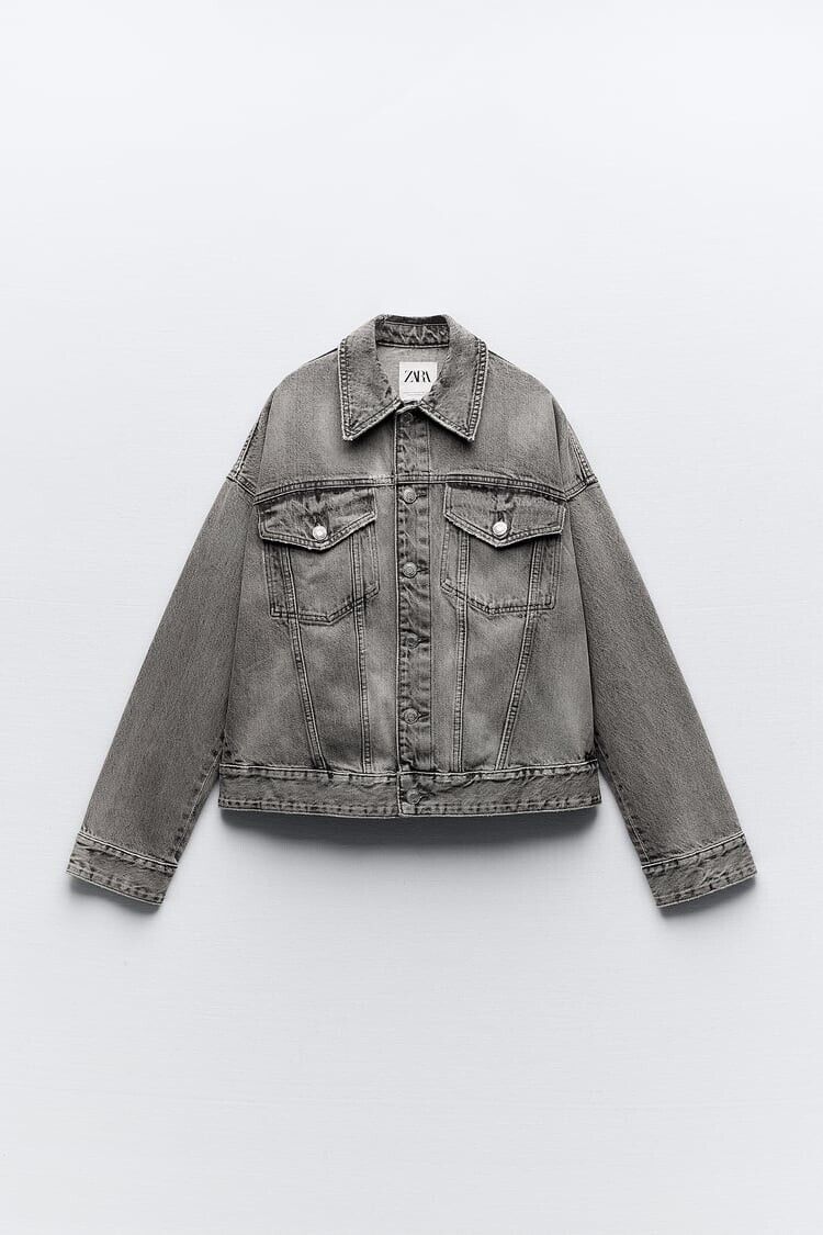 ZARA TRF MULTI-WAY OVERSIZED DENIM JACKET GREY SIZE M-L BNWT ZARA TRF MULTI-WAY OVERSIZED DENIM JACKET GREY SIZE M-L BNWT