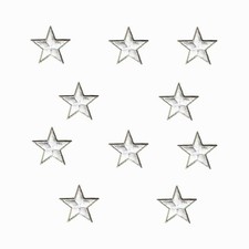 Silver Star Patches (5-Pack) Star Embroidered Iron On Patch 1.75 Inch