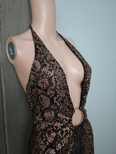 GIANNI VERSACE DRESS SZ38 collectible CRYSTAL Black & Brown Python Print $11875