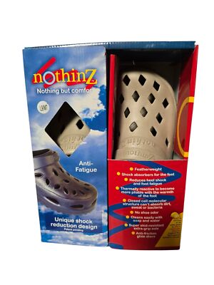 Nothinz Ladies Size 9 Tan Featherweight Comfort Clogs With Shock Absorbers