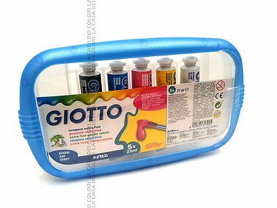 GIOTTO - EXTRA FINE TEMPERA - PACK OF 5 TUBES 21 ml - PRIMARY COLORS