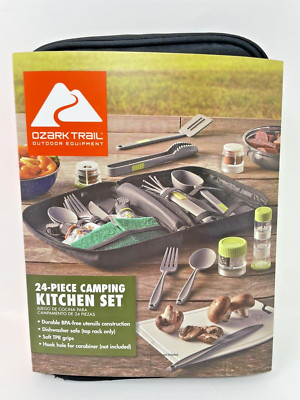 Ozark Trail Outdoor 24 Piece Camping Kitchen Set with Carry Bag