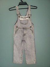 NEW ORLY BLACK ACID WASH COTTON STRETCH JEAN DENIM BIBS SUSPENDER OVERALL PANT 2