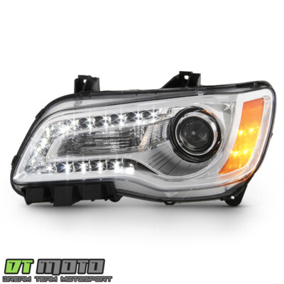 2011-2014 Chrysler 300 Chrome Bezel Halogen Type Headlight Headlamp Driver Side