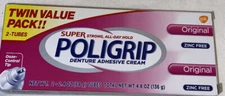 Super Poligrip Original Formula Zinc Free Denture Adhesive Cream, 2.4 ounce 4.8