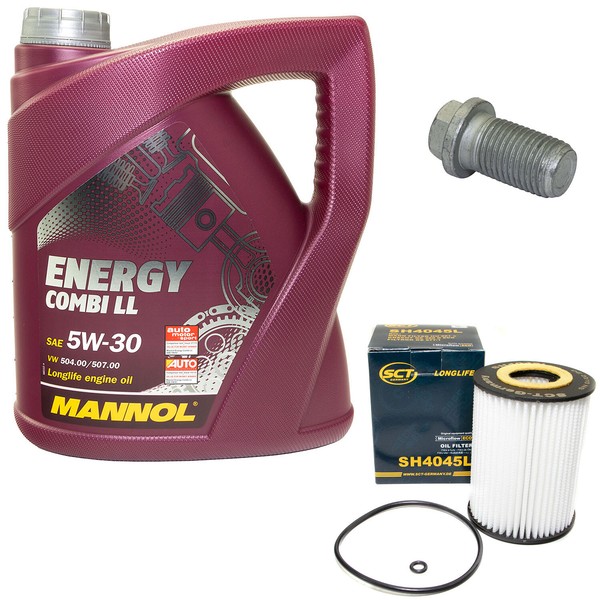 MotoröL Set ÖLfilter SH4045L 5W30 4 Liter + ÖLablassschraube FüR Mercedes W211-image