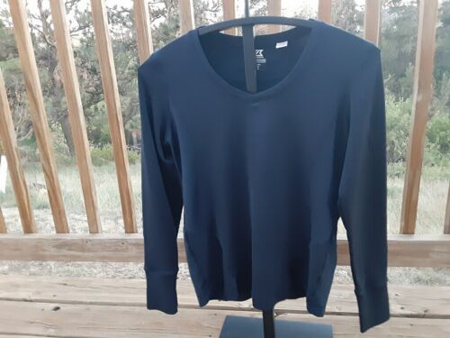 Cutter & Buck Womens CB DryTec Long Sleeve Pullover Shirt Navy Blue Size Large - Picture 1 of 11