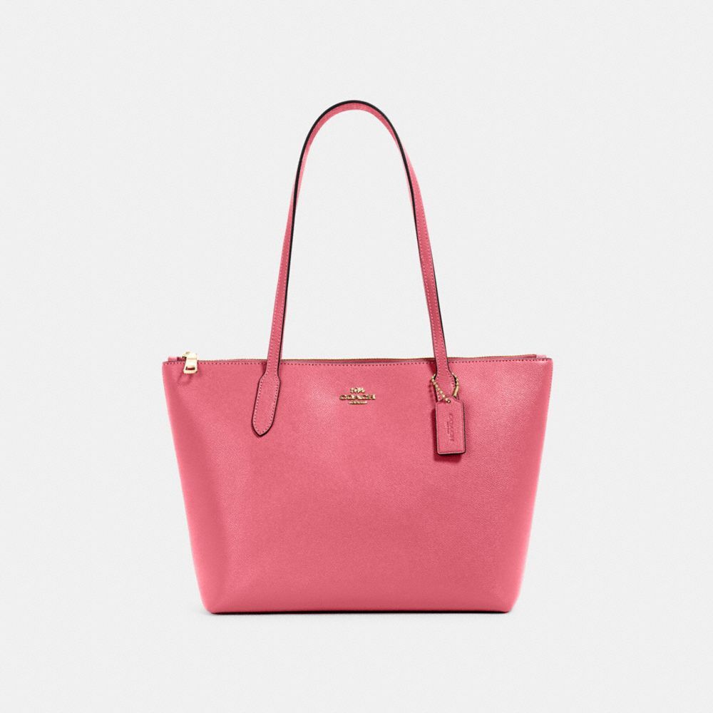 Coach ‼️Sale sale sale COACH Handbags Zip Top Tote Leather in Gold/Chalk # 4454