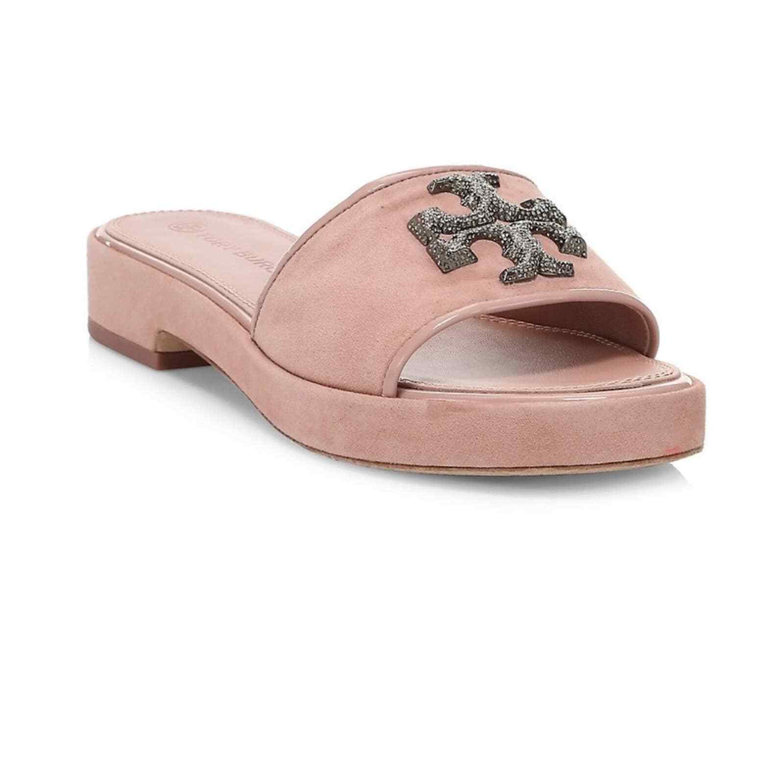 Descubrir 30+ imagen tory burch crystalembellished slide sandals