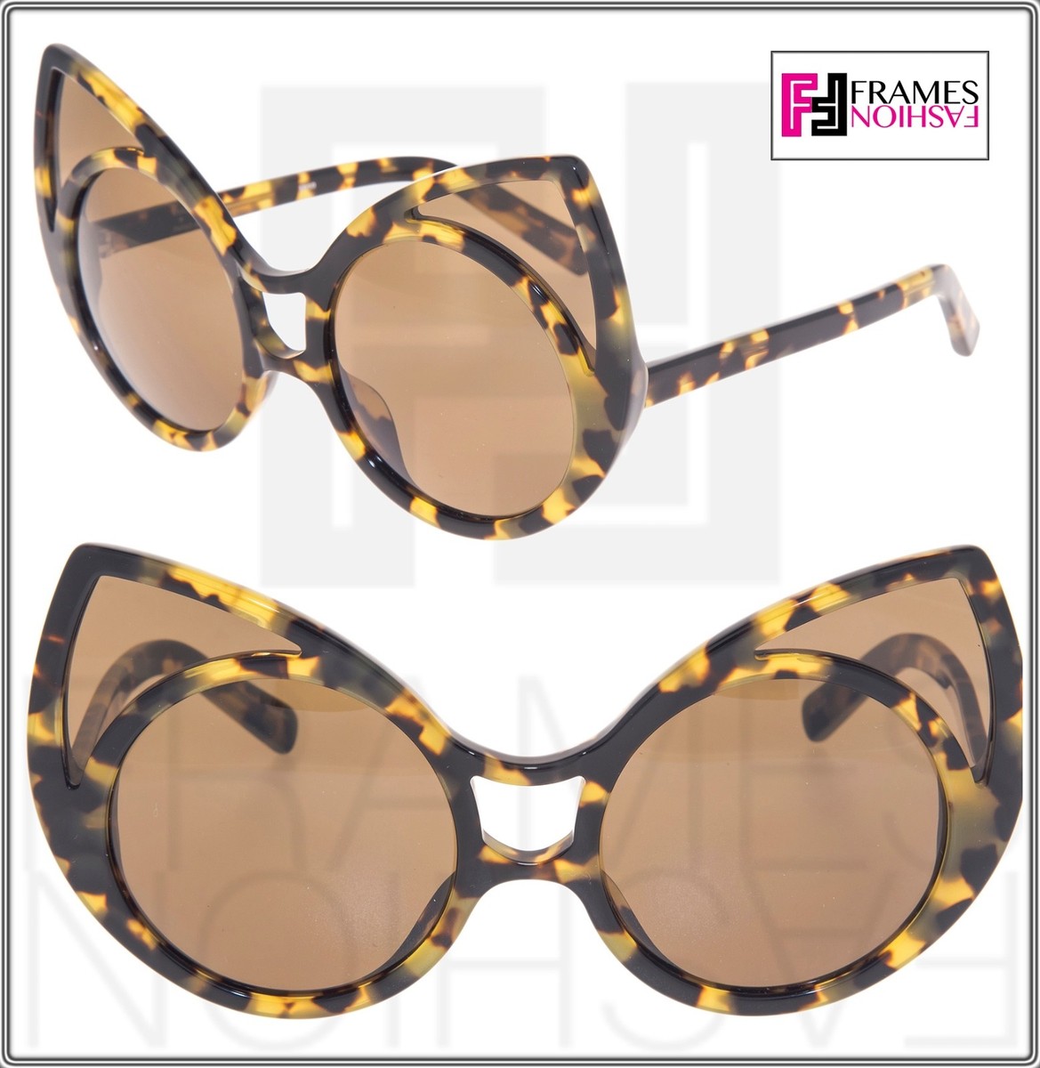 Iconic LINDA FARROW KHALEDA RAJAB+FAHAD Blue sunglasses Khaleda Rajab LINDA FARROW Cat Eye White POLARIZED KR1  main image 4