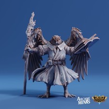 D D Miniature Aarakocra Strixian Owl Wizard Pose 1 Dungeons and Dragons