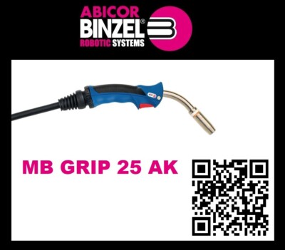 *NEU* ABICOR BINZEL MIG/MAG Schweißbrenner MB GRIP 25 AK luftgekühlt 3m Standard