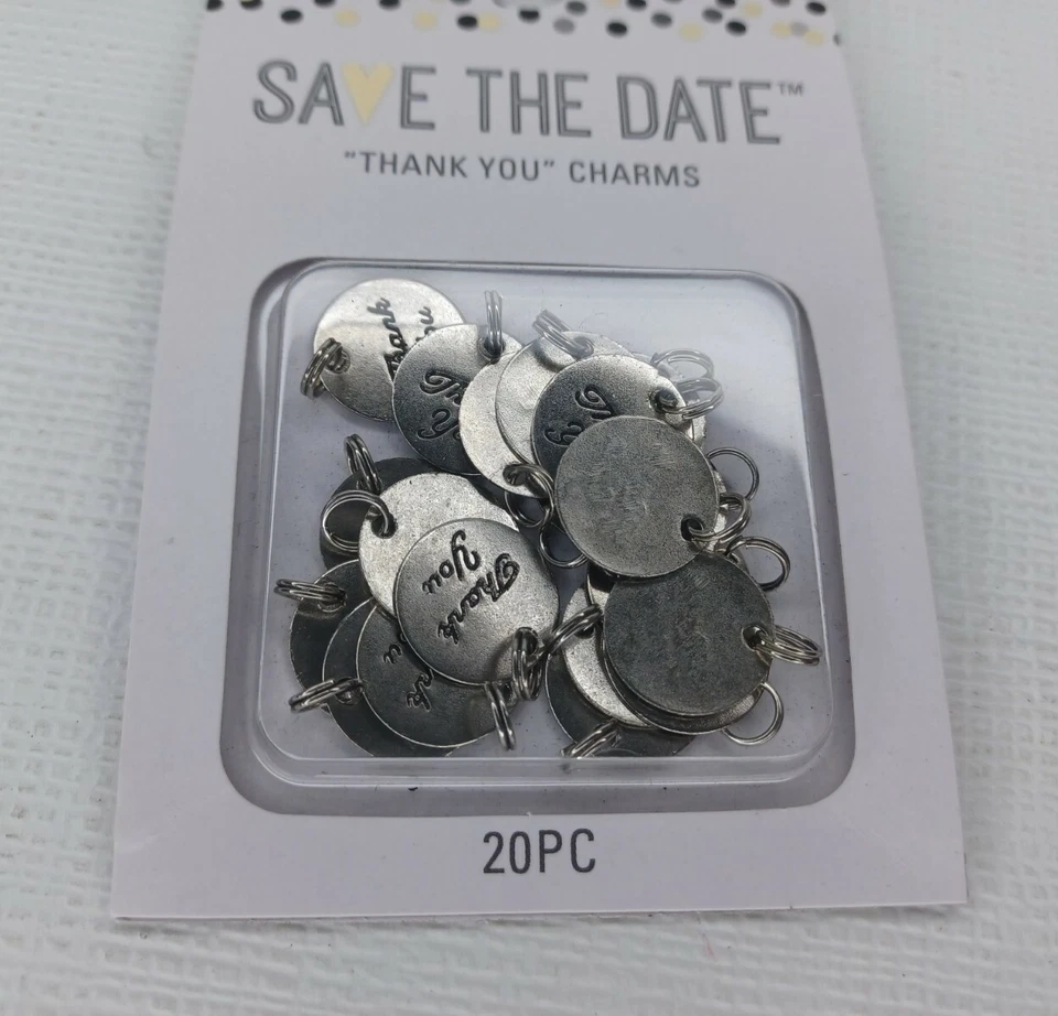 Dijes de agradecimiento Darice Save The Date para favores de boda 20 piezas nuevos Foto 4 de 4