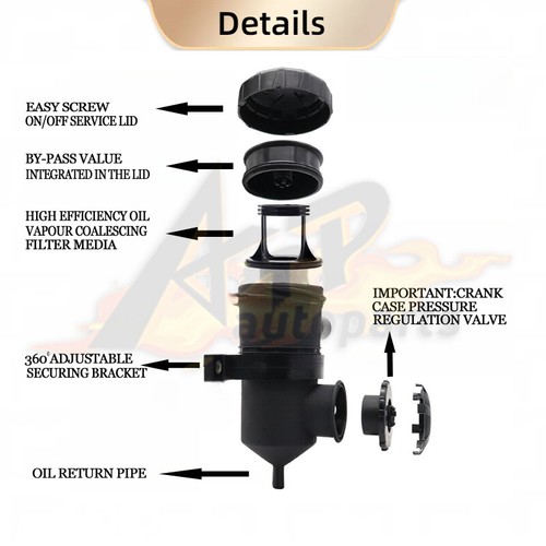 Oil Catch Can Kit For Ford Ranger PX2 PX3 2015-mid22 3.2L TDCi P5AT AU STOCK - Picture 2 of 12