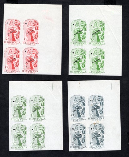 Salvador 1956 blocks of stamps Mi#767-775 without 773 SPECIMEN PROOF R MNH